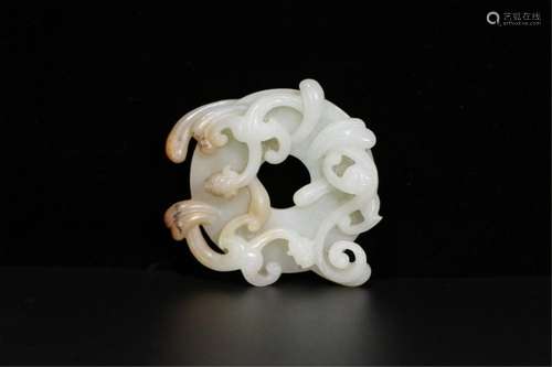 A CHINESE JADE DRAGON PATTERN BI