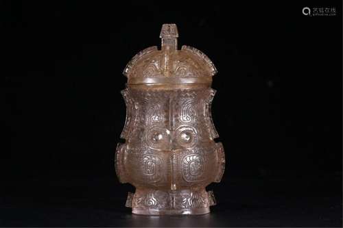 A CHINESE COLOURED GLAZE LIDDED VASE