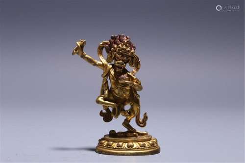 A CHINESE GILT BRONZE FIGURE OF BUDDHA STATUE