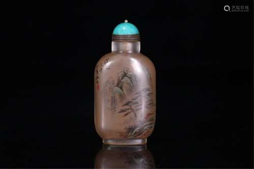 A CHINESE CRYSTAL SNUFF BOTTLE