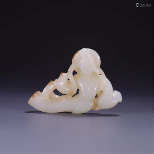 A CHINESE JADE FIGURE CARVED PIECE