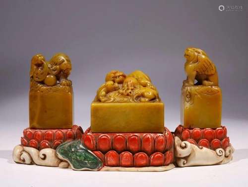 Qing Dynasty - Shoushan Tianhuang Auspicious Beast Seal