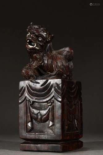 Qing Dynasty - Agarwood Lion Seal