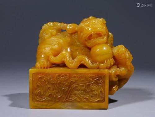 Qing Dynasty - Shoushan Tianhuang Lion Square Seal