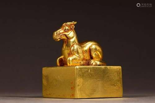 Pure Gold Goat Shaped Seal