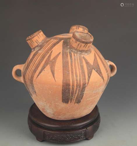 COPY OF MA JIA YAO KILN CULTURE DOUBLE EAR POTTERY JAR