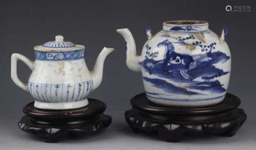 GROUP OF TWO PORCELAIN TEA POT