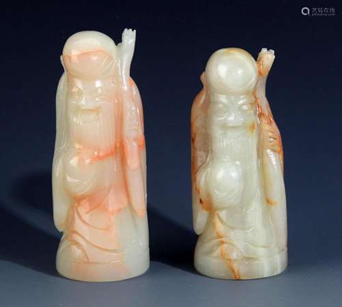 GROUP OF TWO LONGEVITY GOD DECORATION