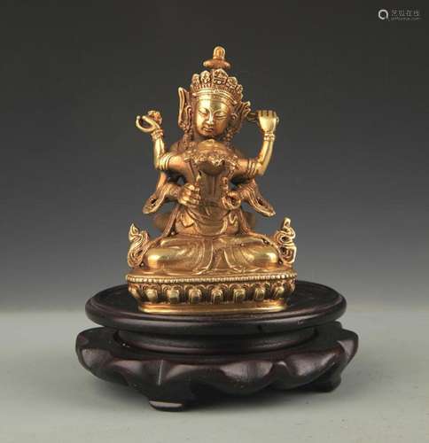 TIBETAN BUDDHISM BRONZE HAPPINESS BUDDHA