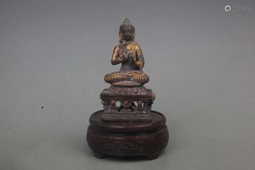 A FINE GILT BRONZE BAO MOONLIGHT BUDDHA