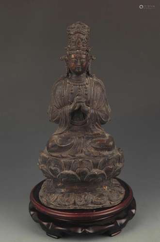 RARE BRONZE SEATED MAHASTAMAPRAPTA STATUE