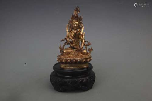 RARE GILT BRONZE NANDIKESVARA, HAPPINESS BUDDHA