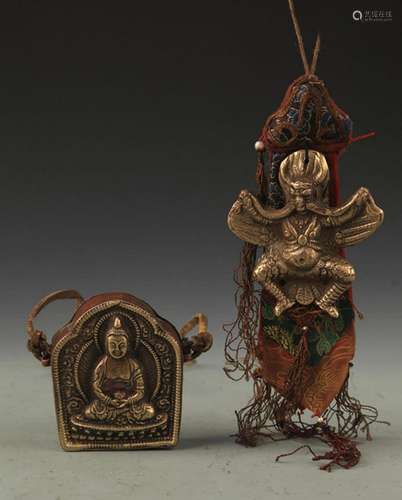 TWO TIBETAN BUDDHISM STATUE PENDANT