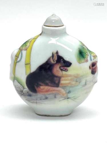 Good Quality Large Chinese Porcelain Paintting *2Dogs* ???? ...