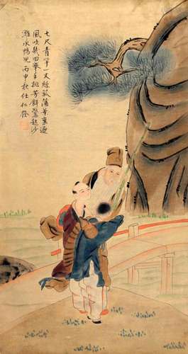 A FINE CHINESE PAINTING ATTRIBUTED TO REN REN FA