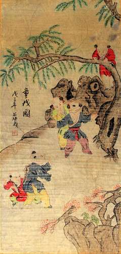 A FINE CHINESE PAINTING (ATTRIBUTED TO, LV HUAN CHENG)