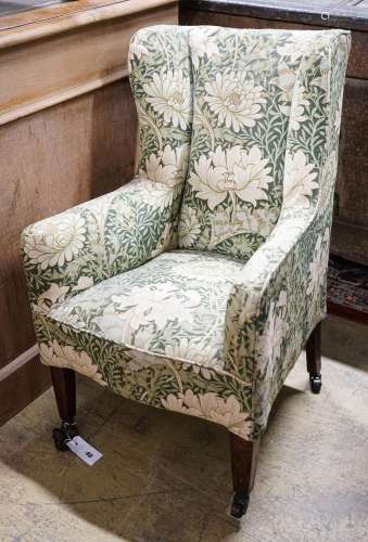 A George III mahogany childs armchair, with square tapered l...