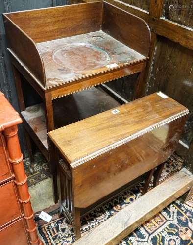 An Edwardian mahogany Sutherland table, width 60cm, together...