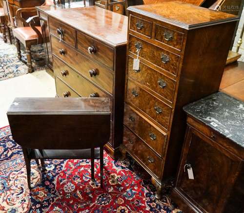 An Edwardian mahogany Sutherland table, width 61cm together ...