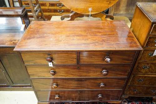 A Victorian mahogany chest fitted two short and three long d...