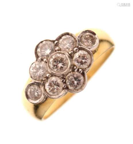 18ct gold and diamond cluster lozenge shape ring
