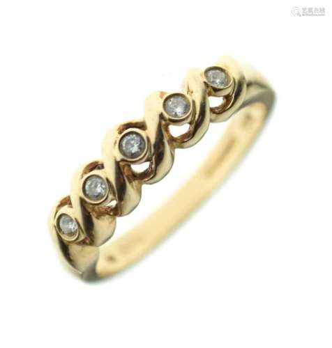 9ct gold five-stone diamond ring