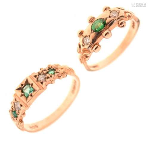 Two 9ct gold rings,