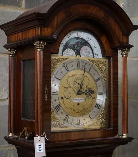 A modern mahogany longcase clock by Comitti London eight day...
