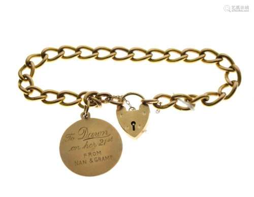9ct bracelet and medallion