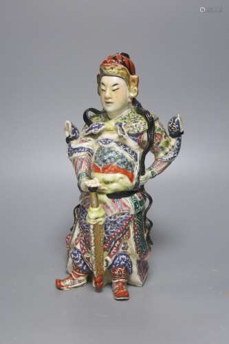 A Chinese enamelled porcelain figure of a General, Republic ...