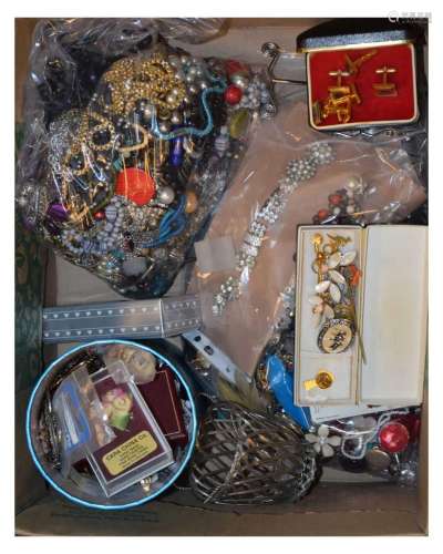 Large quantity of costume jewellery to include; necklaces, t...