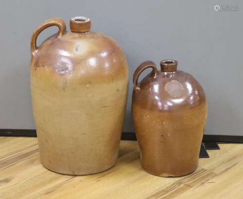 Two large 19th century stoneware storage jars 50cm