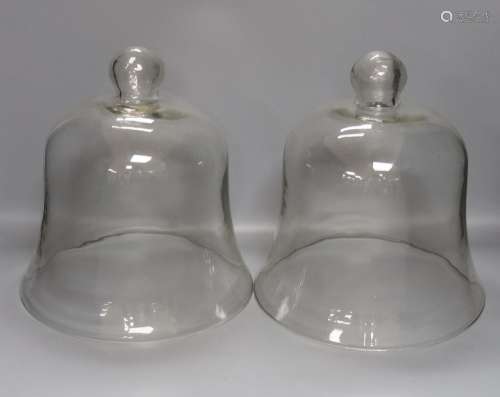 A pair of 19th century glass cloches 29cm