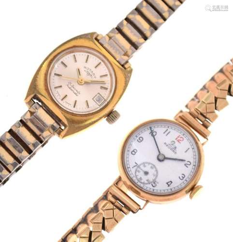 Ladys 9ct gold watch and Rotary GP watch