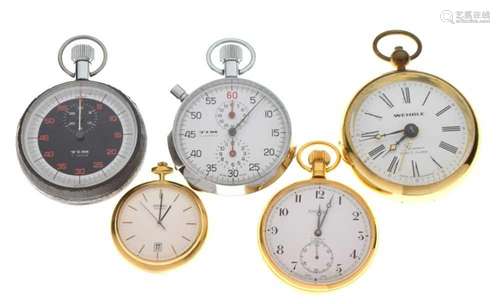 Five various pocket/strap watches