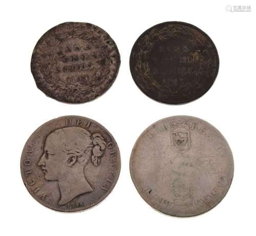 Coins - William III Crown 1696 and a Queen Victoria Crown 18...