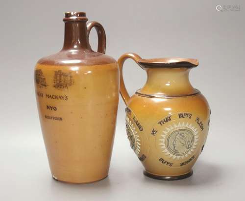 A Doulton Lambeth Angus Mackays N.Y.O. stoneware flagon, 26c...