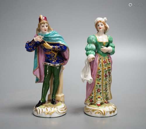 A pair of 19th century Samson Derby style porcelain figures ...