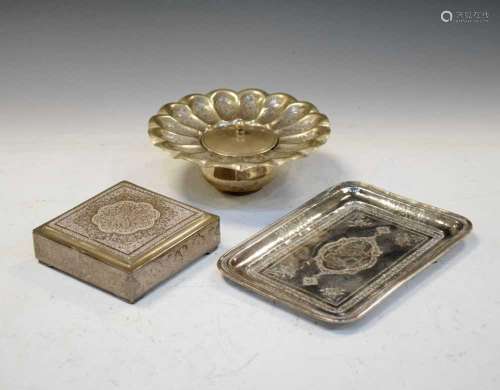 Three items Middle Eastern white metal