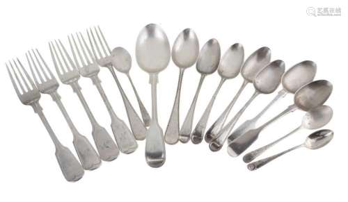 Quantity of silver flatware