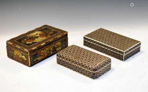Three inlaid Middle Eastern boxes