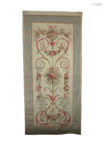 A large 19th century Aubusson entre fenetre tapestry wall pa...