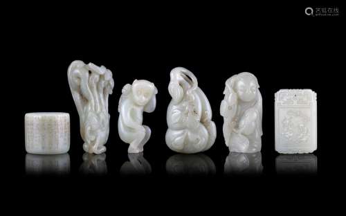 A GROUP OF SIX (6) JADE CARVINGS China, Modern The first one...