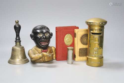 Little Joe cast iron money bank, three other money banks and...