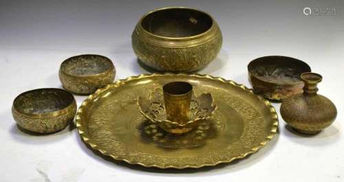 Group of Indian and other Eastern brassware