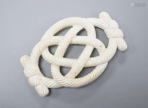 A Chinese hardstone eternal knot carving, 19th century, poss...
