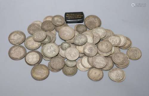 UK silver coins, George III to Edward VII, crowns two shilli...