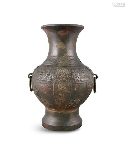 A LARGE BRONZE ‘TAOTIE’ ARCHAISTIC VESSEL, HU China, Late Mi...