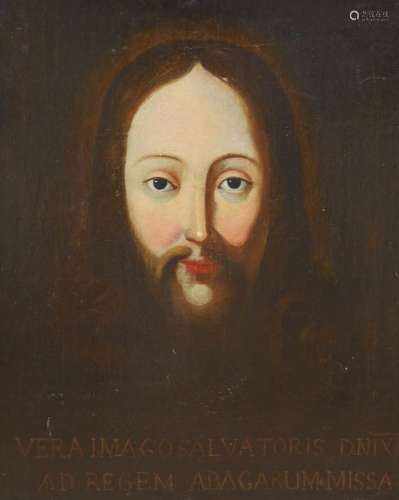 17th century Spanish School. head of Christ, oil on canvas, ...