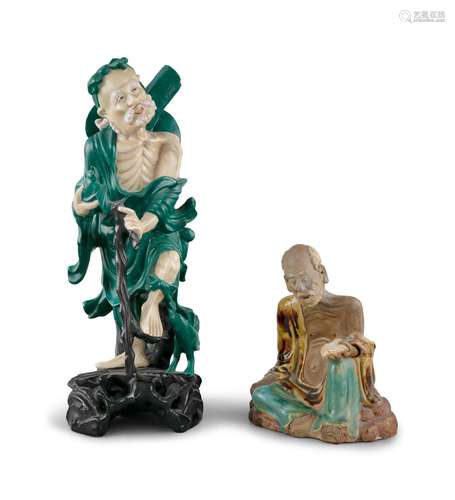 A POSSIBLY SHIWAN POTTERY FIGURE OF STANDING TIEGUAI LI Chin...